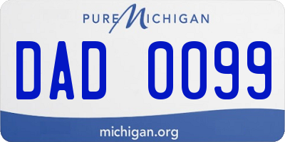 MI license plate DAD0099