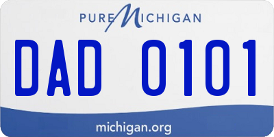 MI license plate DAD0101