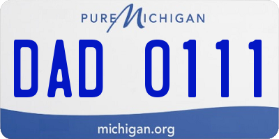 MI license plate DAD0111