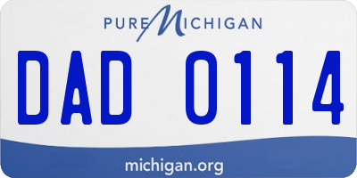 MI license plate DAD0114