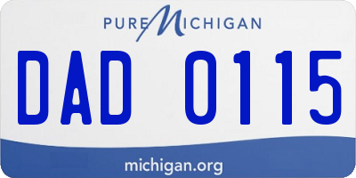 MI license plate DAD0115