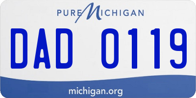 MI license plate DAD0119