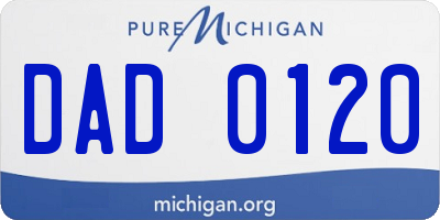 MI license plate DAD0120