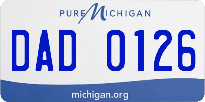 MI license plate DAD0126