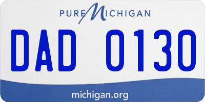 MI license plate DAD0130