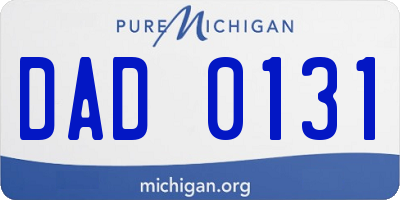 MI license plate DAD0131