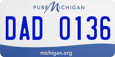 MI license plate DAD0136