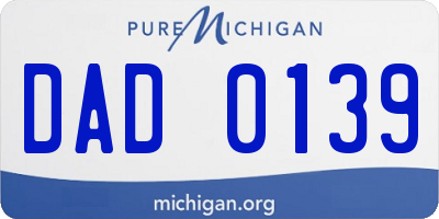 MI license plate DAD0139