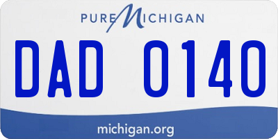 MI license plate DAD0140