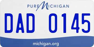 MI license plate DAD0145
