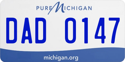 MI license plate DAD0147