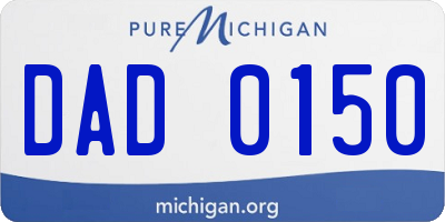 MI license plate DAD0150
