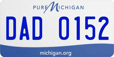 MI license plate DAD0152