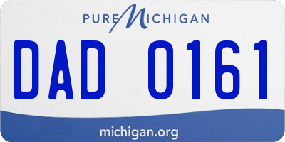 MI license plate DAD0161