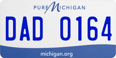 MI license plate DAD0164