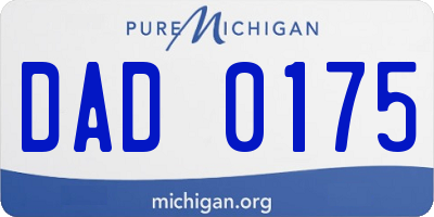 MI license plate DAD0175