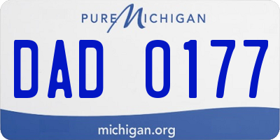 MI license plate DAD0177