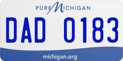 MI license plate DAD0183