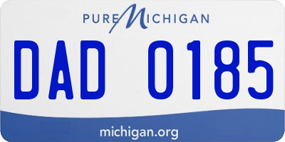MI license plate DAD0185