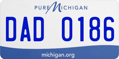 MI license plate DAD0186