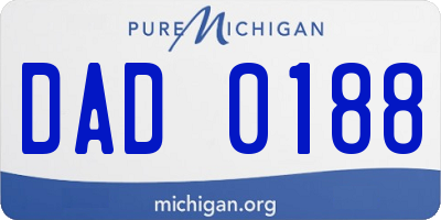 MI license plate DAD0188
