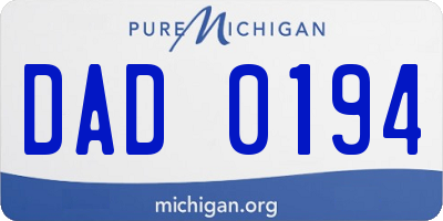 MI license plate DAD0194