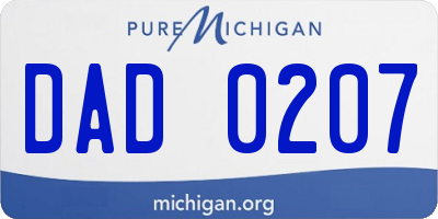 MI license plate DAD0207