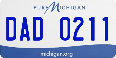 MI license plate DAD0211