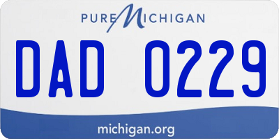 MI license plate DAD0229
