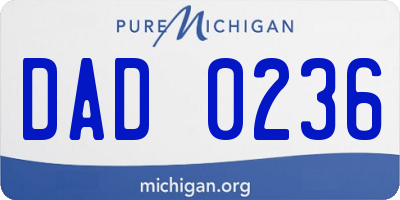 MI license plate DAD0236