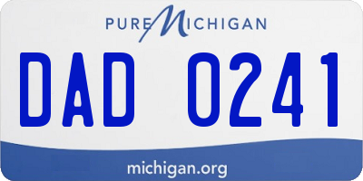 MI license plate DAD0241