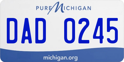 MI license plate DAD0245
