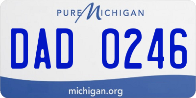 MI license plate DAD0246