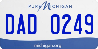 MI license plate DAD0249