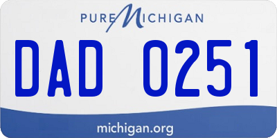MI license plate DAD0251