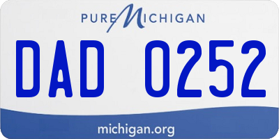 MI license plate DAD0252