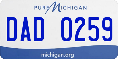 MI license plate DAD0259