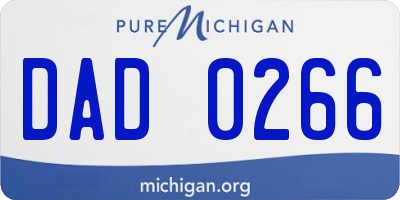 MI license plate DAD0266