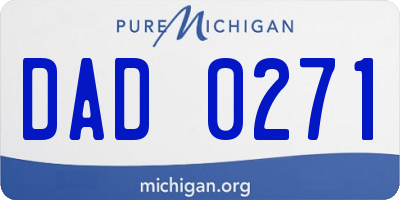 MI license plate DAD0271
