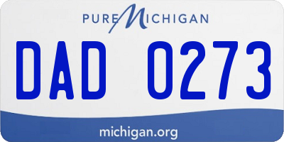 MI license plate DAD0273