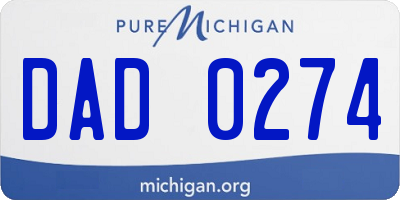 MI license plate DAD0274