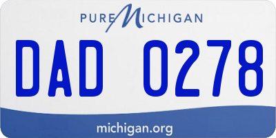 MI license plate DAD0278
