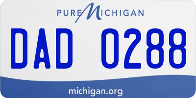 MI license plate DAD0288