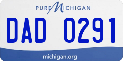 MI license plate DAD0291