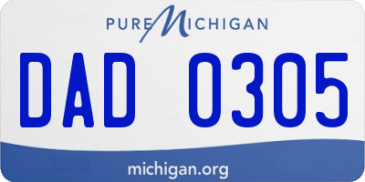MI license plate DAD0305
