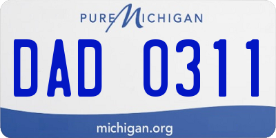 MI license plate DAD0311