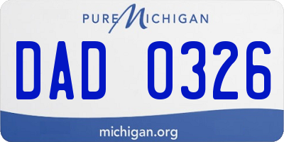 MI license plate DAD0326
