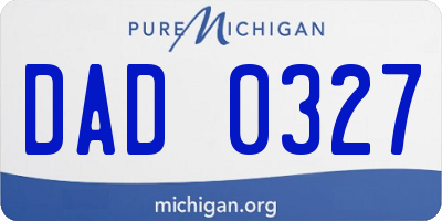 MI license plate DAD0327