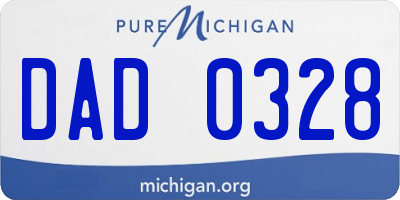 MI license plate DAD0328