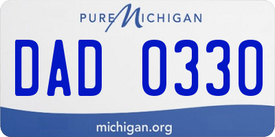 MI license plate DAD0330
